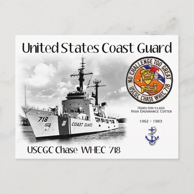 POSTAL USCGC CHASE WHEC 718 CUTTER (Anverso)