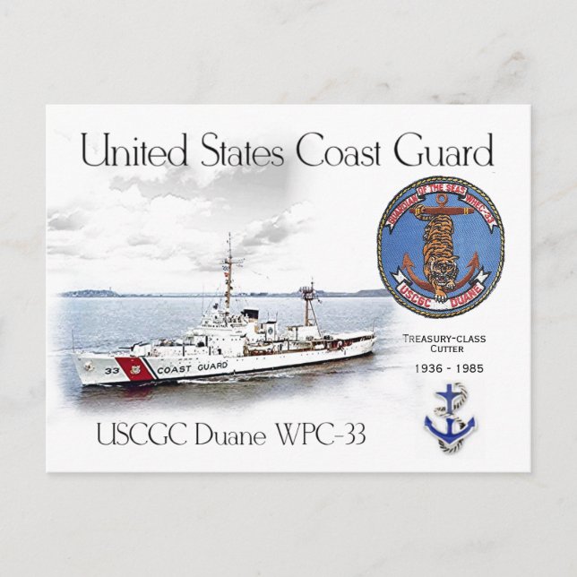POSTAL USCGC DUANE WPC-33 CUTTER (Anverso)