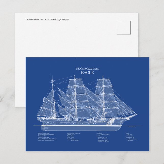 Postal USCGC Eagle wix-327 - ABD (Anverso / Reverso)