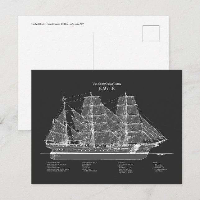 Postal USCGC Eagle wix-327 - PD (Anverso / Reverso)