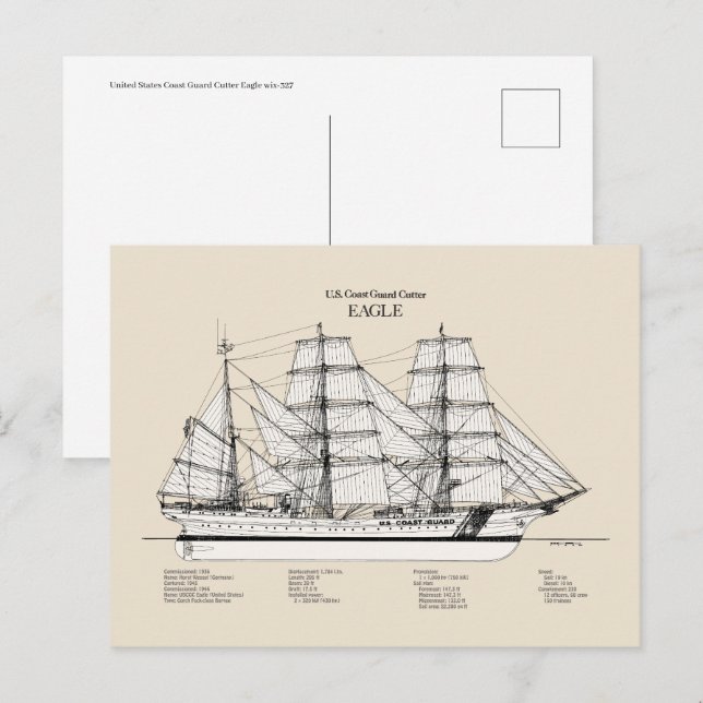 Postal USCGC Eagle wix-327 - SBD (Anverso / Reverso)