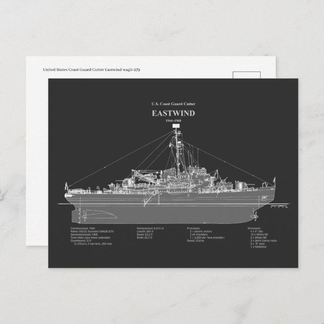 Postal USCGC Eastwind wagb-279 - PD (Anverso / Reverso)