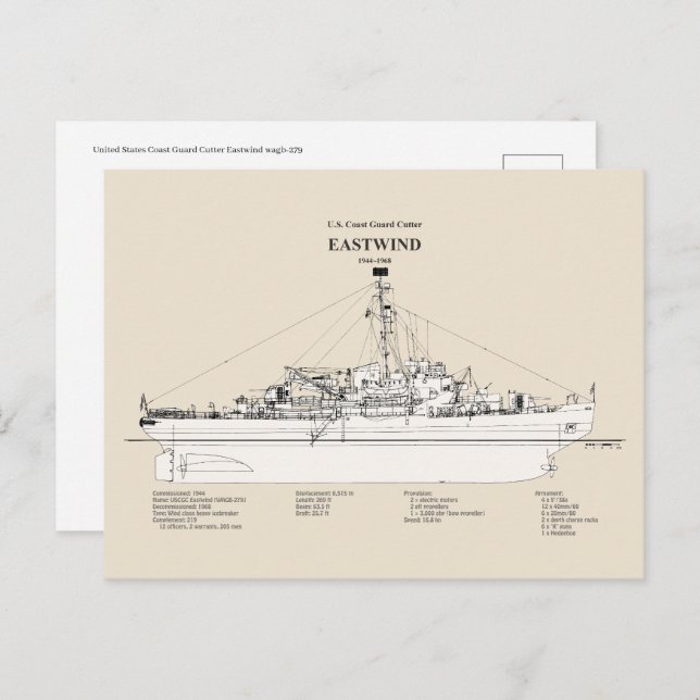 Postal USCGC Eastwind wagb-279 - SBD (Anverso / Reverso)
