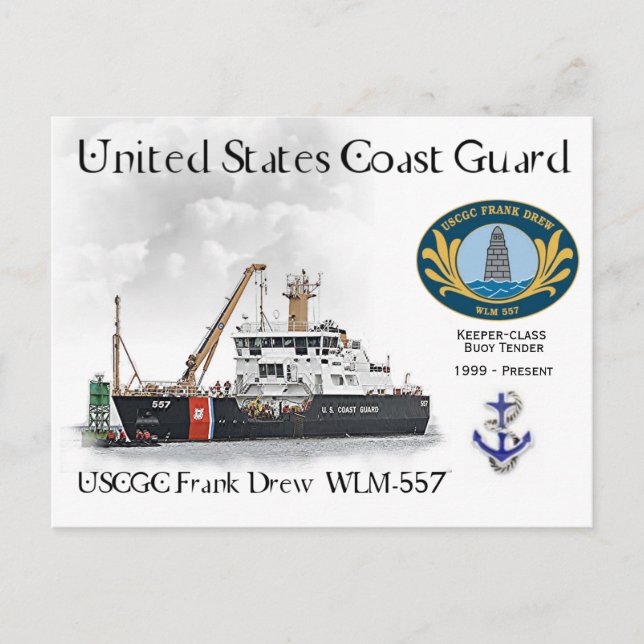 Postal USCGC Frank Drew WLM-557 Buoy Tender (Anverso)