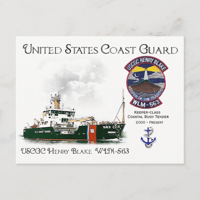 Postal USCGC Henry Blake WLM-563 Buque de Avaramiento Cos (Anverso)