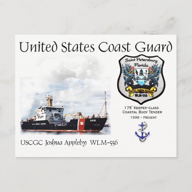 Postal USCGC Joshua Appleby WLM-556 Licitación de boyas c (Anverso)