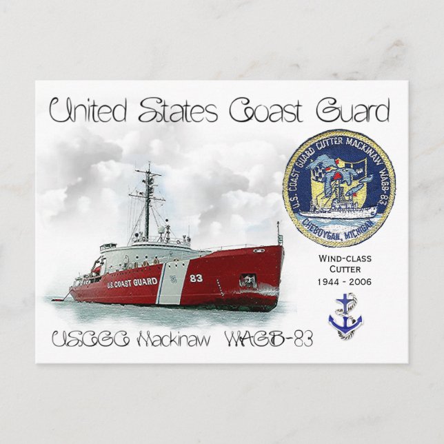 POSTAL USCGC MACKINAW WAGB-83 ICEBREAKER - POSTCARD (Anverso)