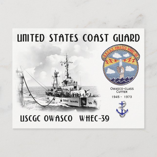 POSTAL USCGC OWASCO WHEC-39 CUTTER (Anverso)