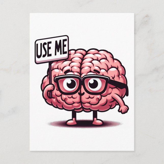 Postal Use Me Funny Brain Pegatina (Anverso)