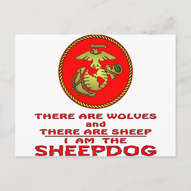 Postal USMC Hay Lobos Y Hay Ovejas (Anverso)
