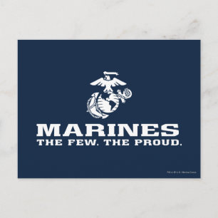 Postal USMC Los Pocos El Orgulloso Logo Apilado - Blanco