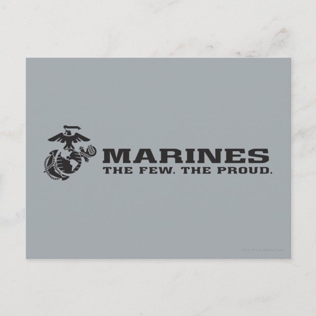 Postal USMC "Los pocos, el orgulloso" logo negro apilado (Anverso)