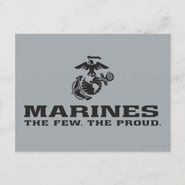 Postal USMC "Los pocos, el orgulloso" logo negro apilado (Anverso)