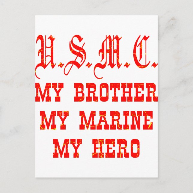 Postal USMC Mi Hermano Mi Marina Mi Héroe (Anverso)