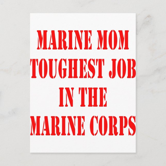 Postal USMC MOM: El trabajo más duro en el Cuerpo de Mari (Anverso)
