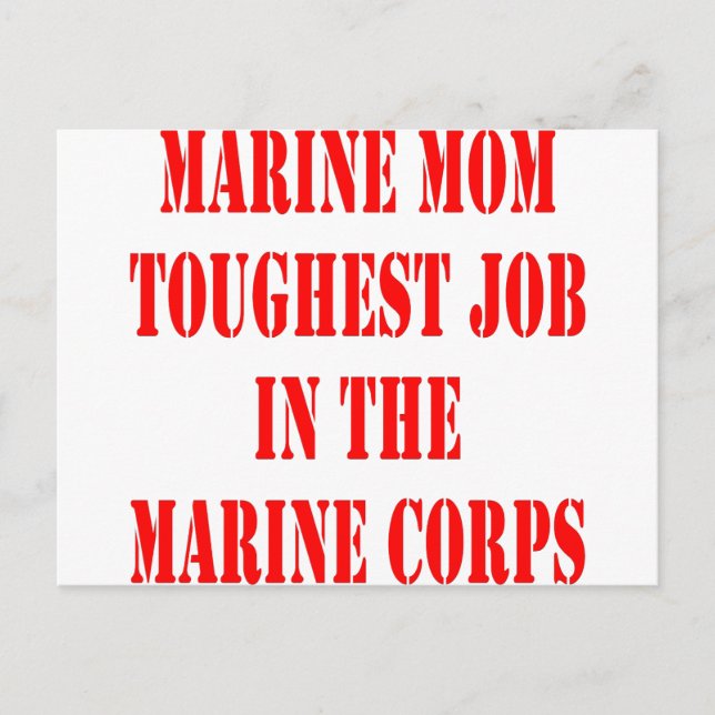 Postal USMC MOM: El trabajo más duro en el Cuerpo de Mari (Anverso)