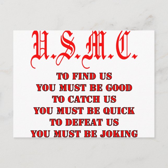 Postal USMC nos encuentra atrapados o vencidos (Anverso)