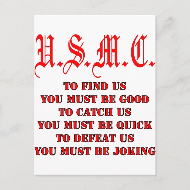 Postal USMC nos encuentra atrapados o vencidos (Anverso)