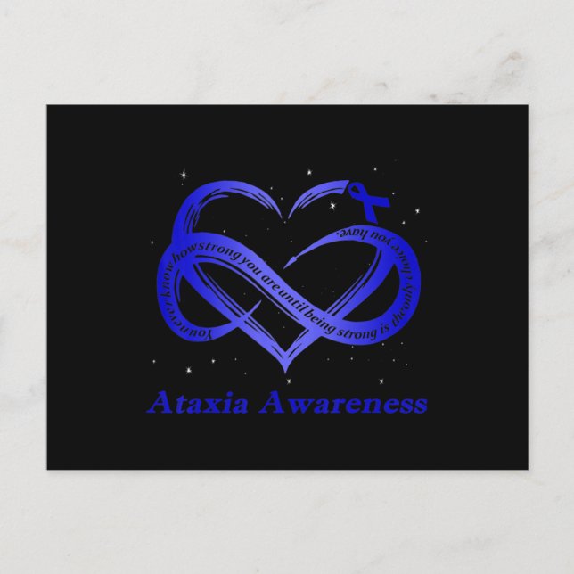 Postal Uso Azul Por Ataxia Awareness Warrior T-Shirt11 (Anverso)