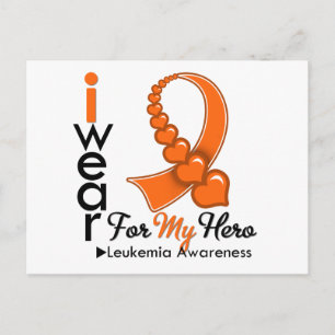 Postal Uso La Cinta De Leucemia Para Mi Héroe