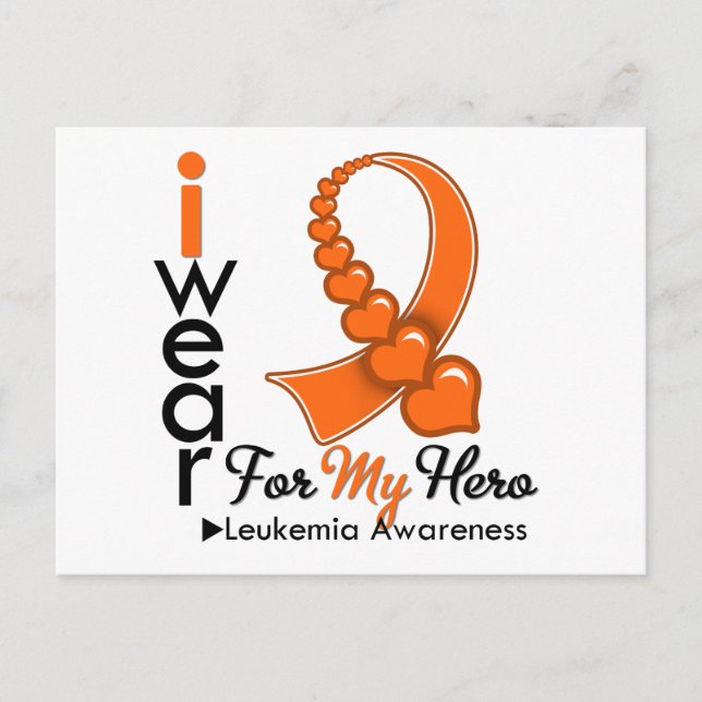 Postal Uso La Cinta De Leucemia Para Mi Héroe (Anverso)