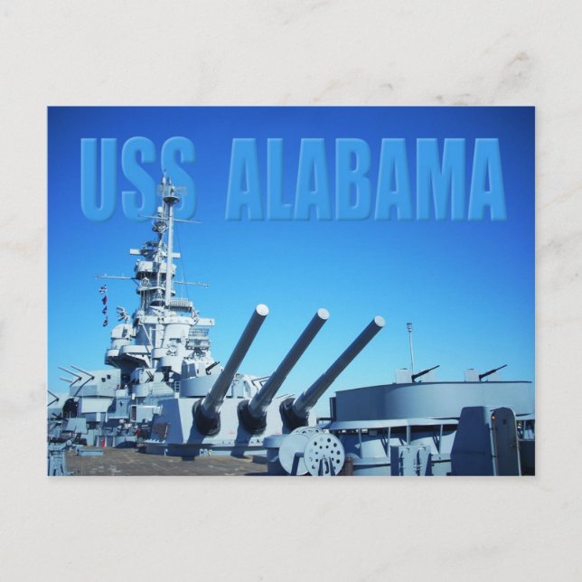 Postal USS Alabama (BB-60), móvil, AL (Anverso)