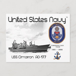 POSTAL USS CIMARRON AO-177 OILER - POSTCARD