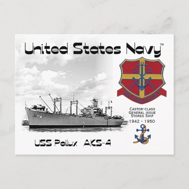POSTAL USS CONLUX AKS-4 EMISIONES GENERALES BARCO (Anverso)