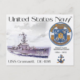 POSTAL USS CROMWELL DE-1014 DESTRUYER ESCORT - POSTCARD