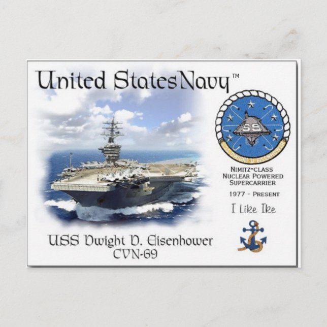 postal USS DWIGHT D. EISENHOWER CVN-69 (Anverso)