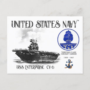 Postal USS EMPRESA CV-6 CARRETERA AERONAVE - Postcard