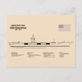 Postal USS Enterprise - Planes de Blueprint para buques S