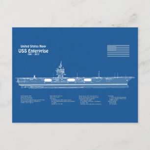 Postal USS Enterprise - Planes para el diseño general de