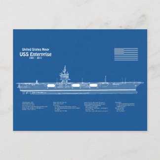 Postal USS Enterprise - Planes para el diseño general de