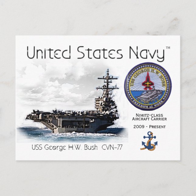 Postal USS GEORGE H.W. BUSH AIRCRAFT CARRIER - Postcard (Anverso)