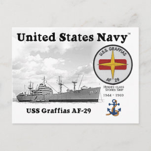 POSTAL USS GRAFFIAS AF-29 STORES SHIP - POSTCARD