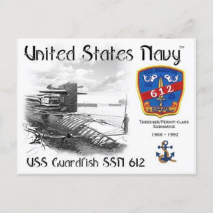 Postal USS GUARDFISH SSN-612 POSTCARD z