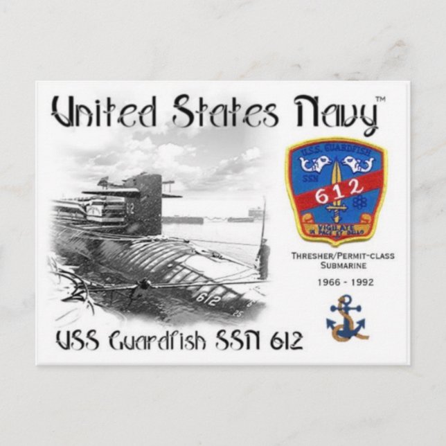 Postal USS GUARDFISH SSN-612 POSTCARD z (Anverso)