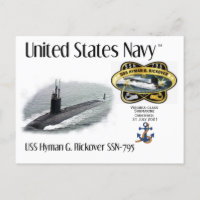 USS HYMAN G. RICKOVER SSN-795 SUBMARINO a POSTCARD