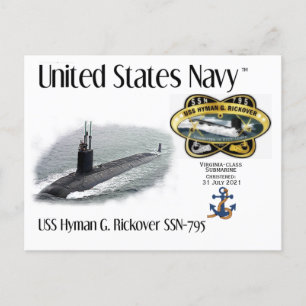 Postal USS HYMAN G. RICKOVER SSN-795 SUBMARINO a POSTCARD