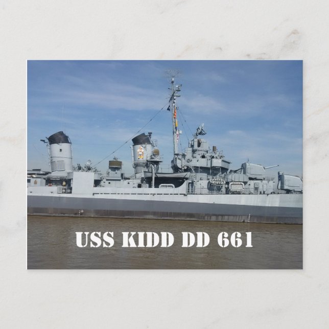 postal USS KIDD DD 661 (Anverso)