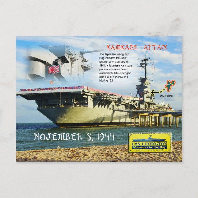 Postal USS Lexington (CV-16) Corpus Christi, Texas (Anverso)