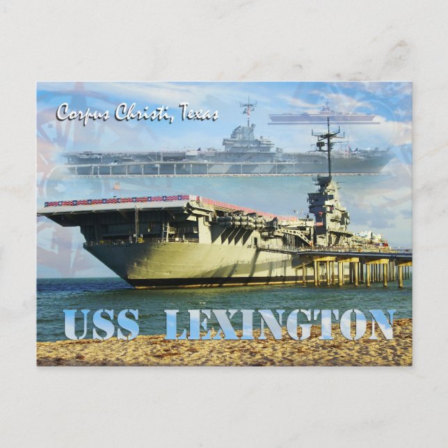 Postal USS Lexington (CV-16) Corpus Christi, Texas (Anverso)