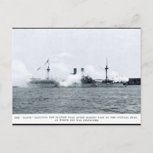 Postal USS Maine en el puerto de La Habana