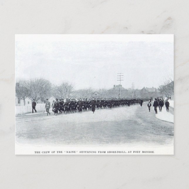 Postal USS Maine en Fort Monroe (Anverso)