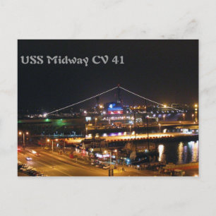 Postal USS Midway de noche