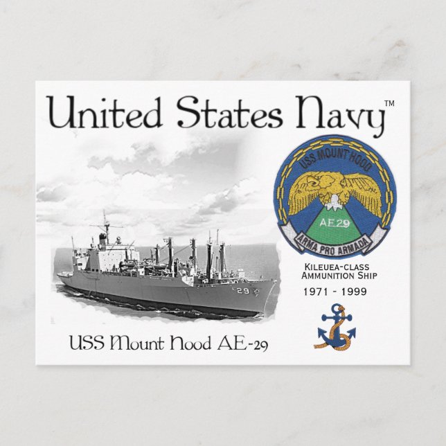 POSTAL USS MOUNT HOOD AE-29 - POSTCARD (Anverso)