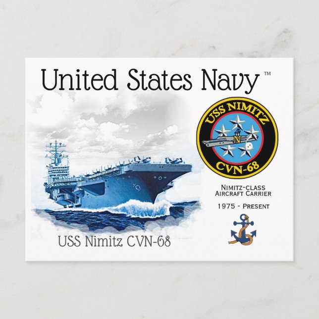 Postal USS NIMITZ  CVN-68  AIRCRAFT CARRIER  -  Postcard (Anverso)
