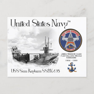 POSTAL USS SAM RAYBURN SSBN-635 SUBMARINO - POSTCARD