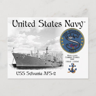 POSTAL USS SYLVANIA ATS-2 COMBAT STORES BARCO